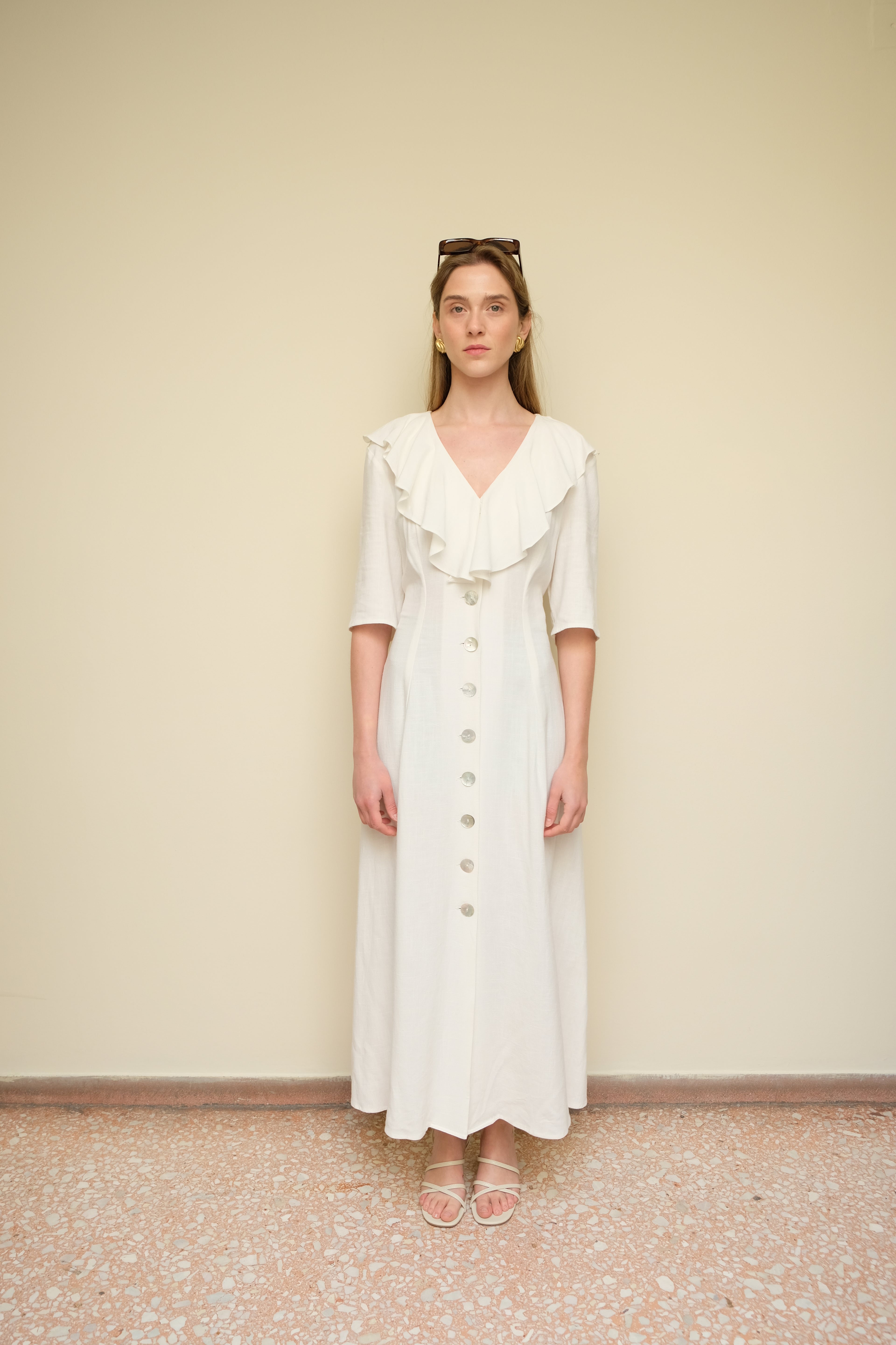 The Debbie Dress White Linen
