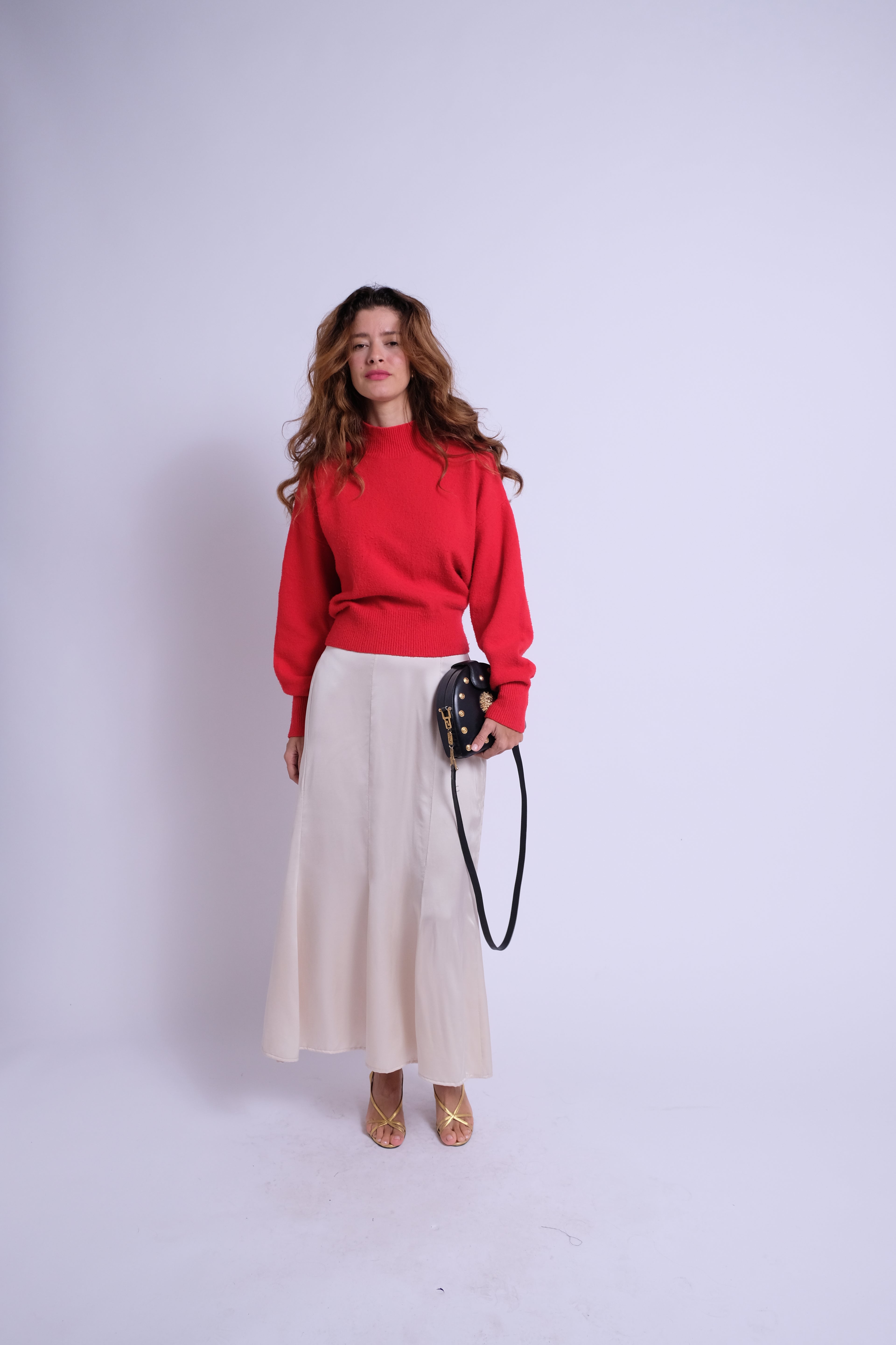 The Peggy Midi Satin Skirt