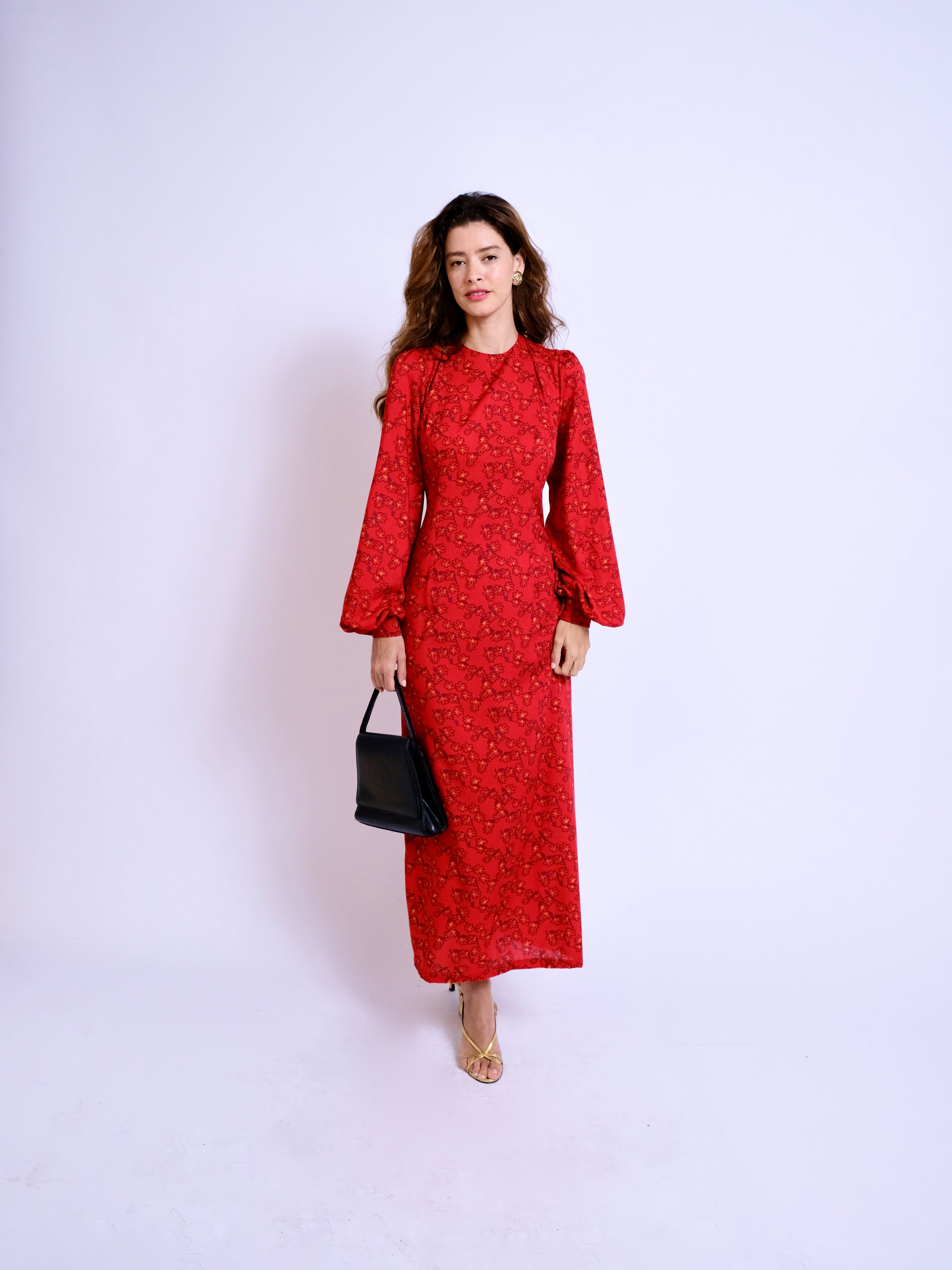 The Adelaide Midi Dress Red