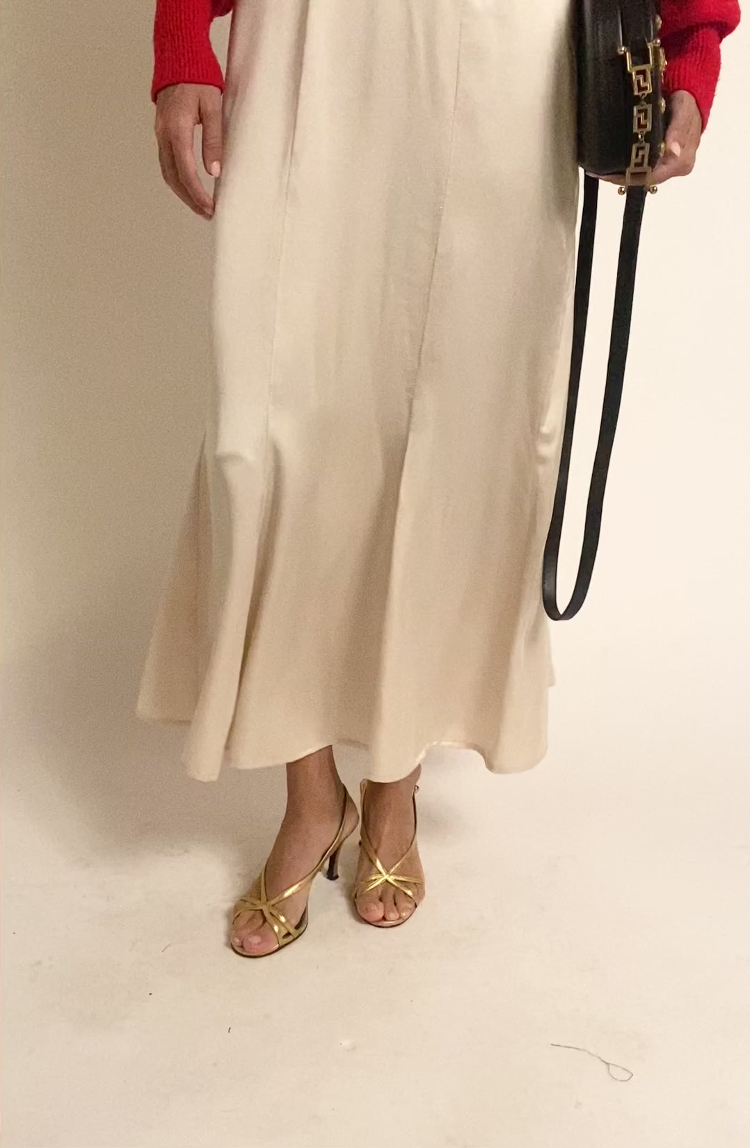 The Peggy Midi Satin Skirt