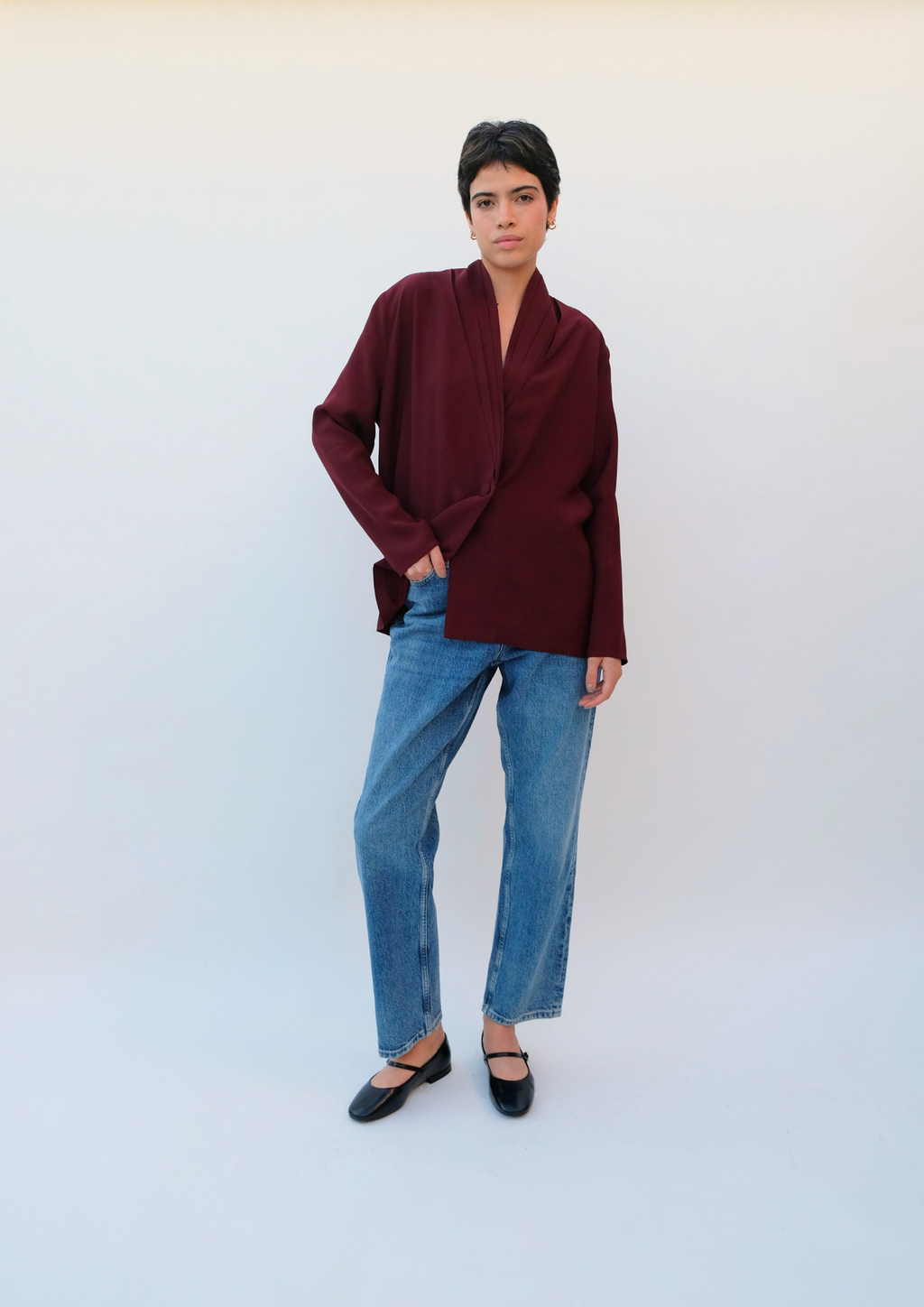 The Peggy Wine Blouse