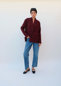 The Peggy Wine Blouse