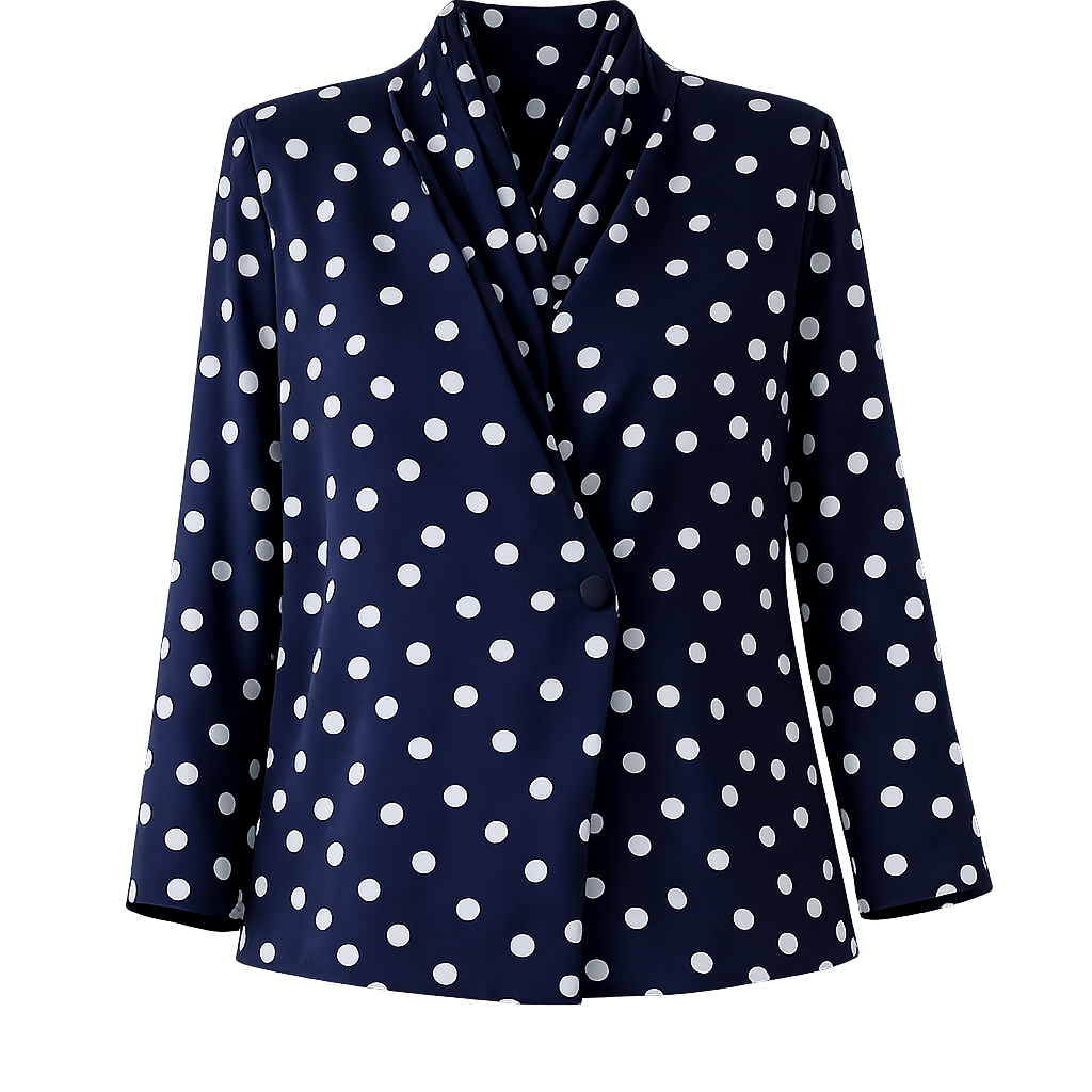 The Peggy Blouse Navy Spot