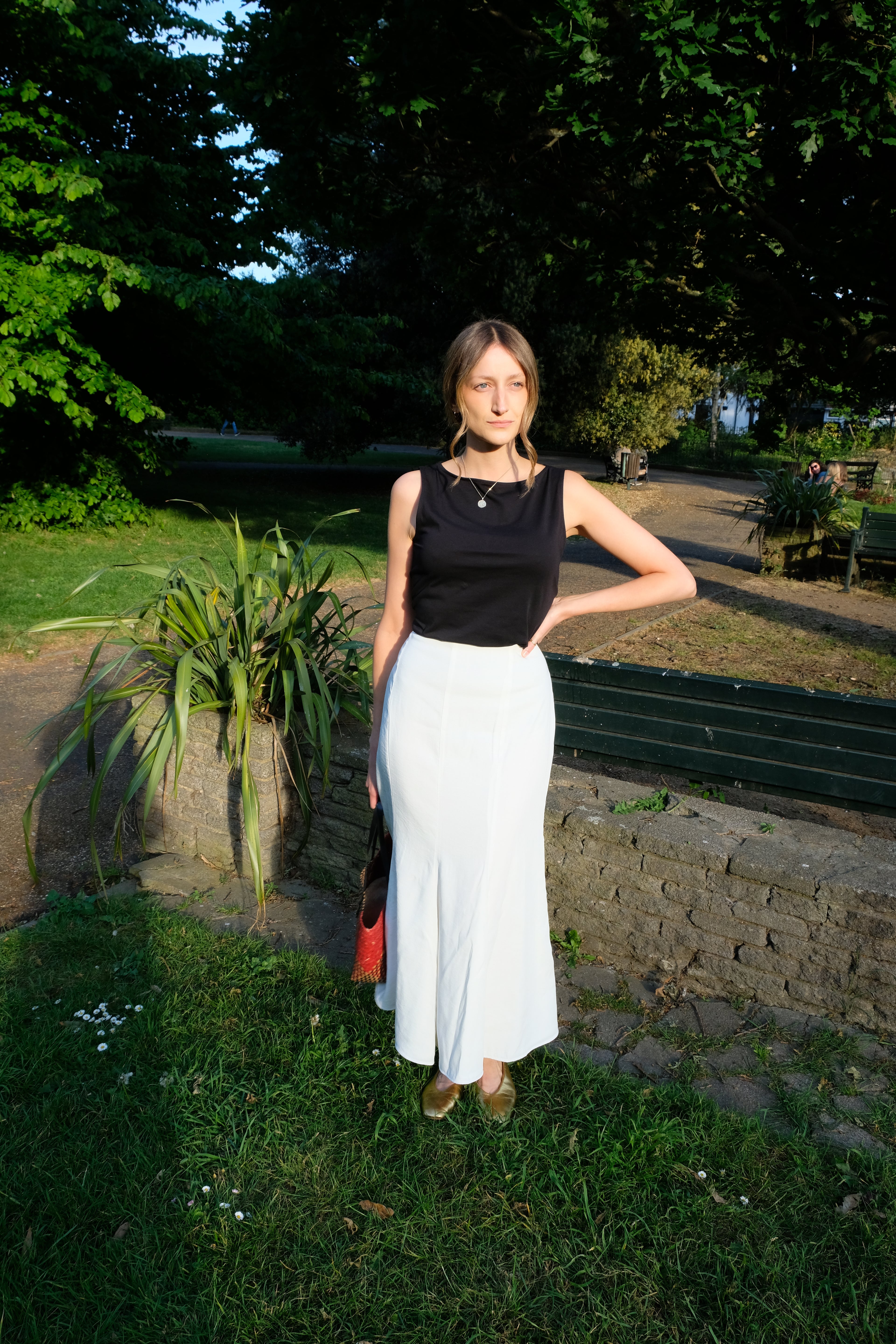 The Peggy Linen White Skirt