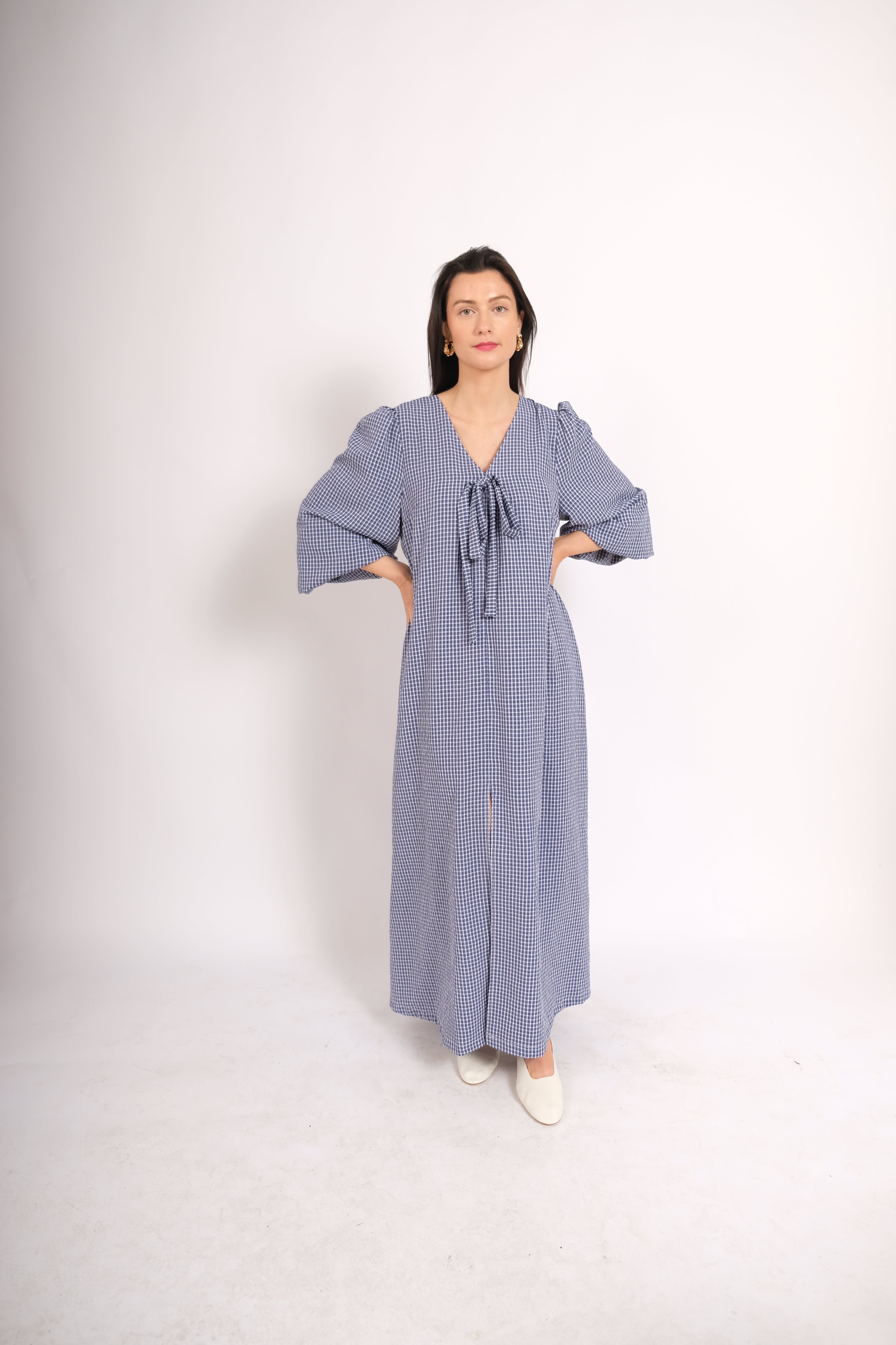 The Hollie Dress Navy Gingham