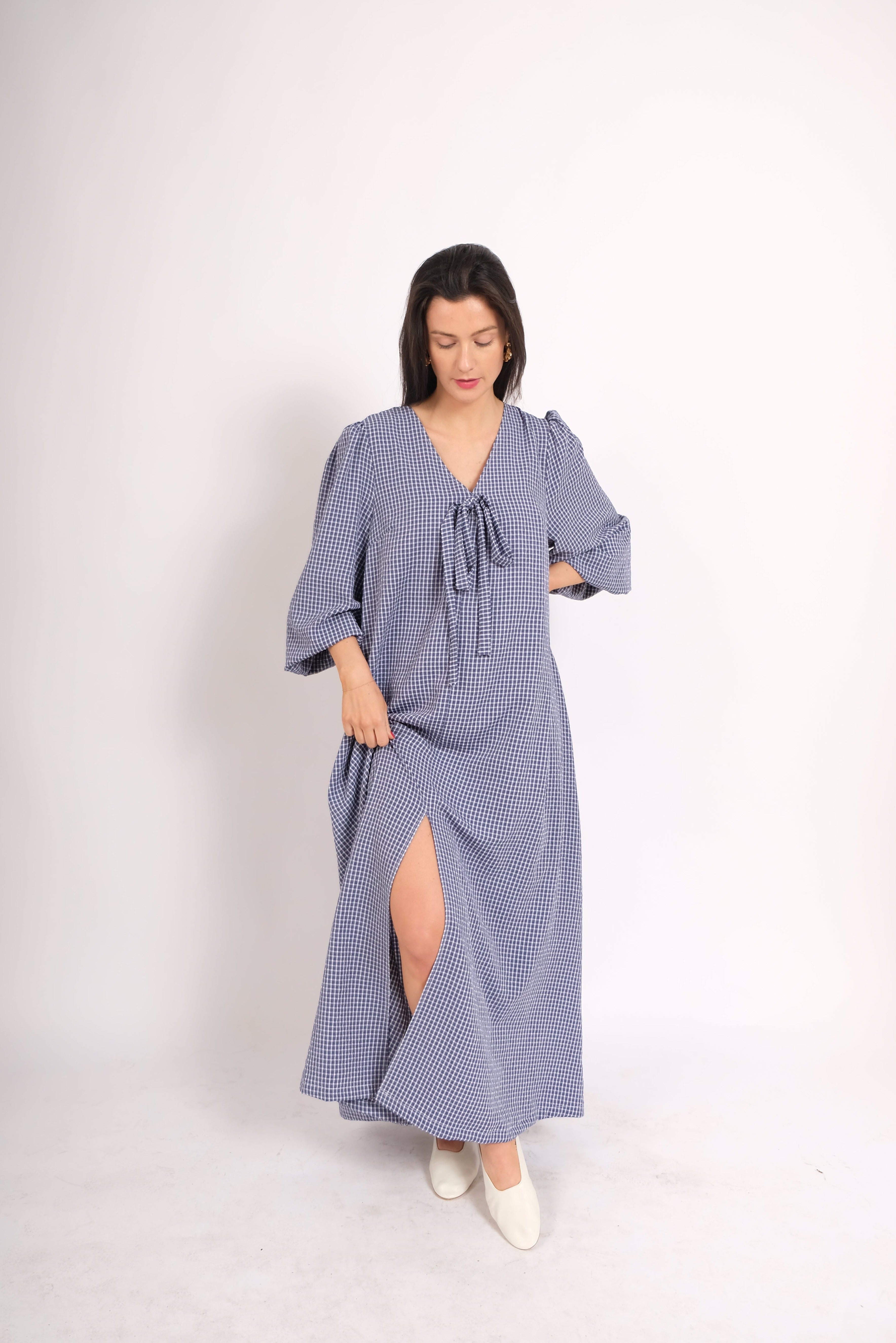 The Hollie Dress Navy Gingham