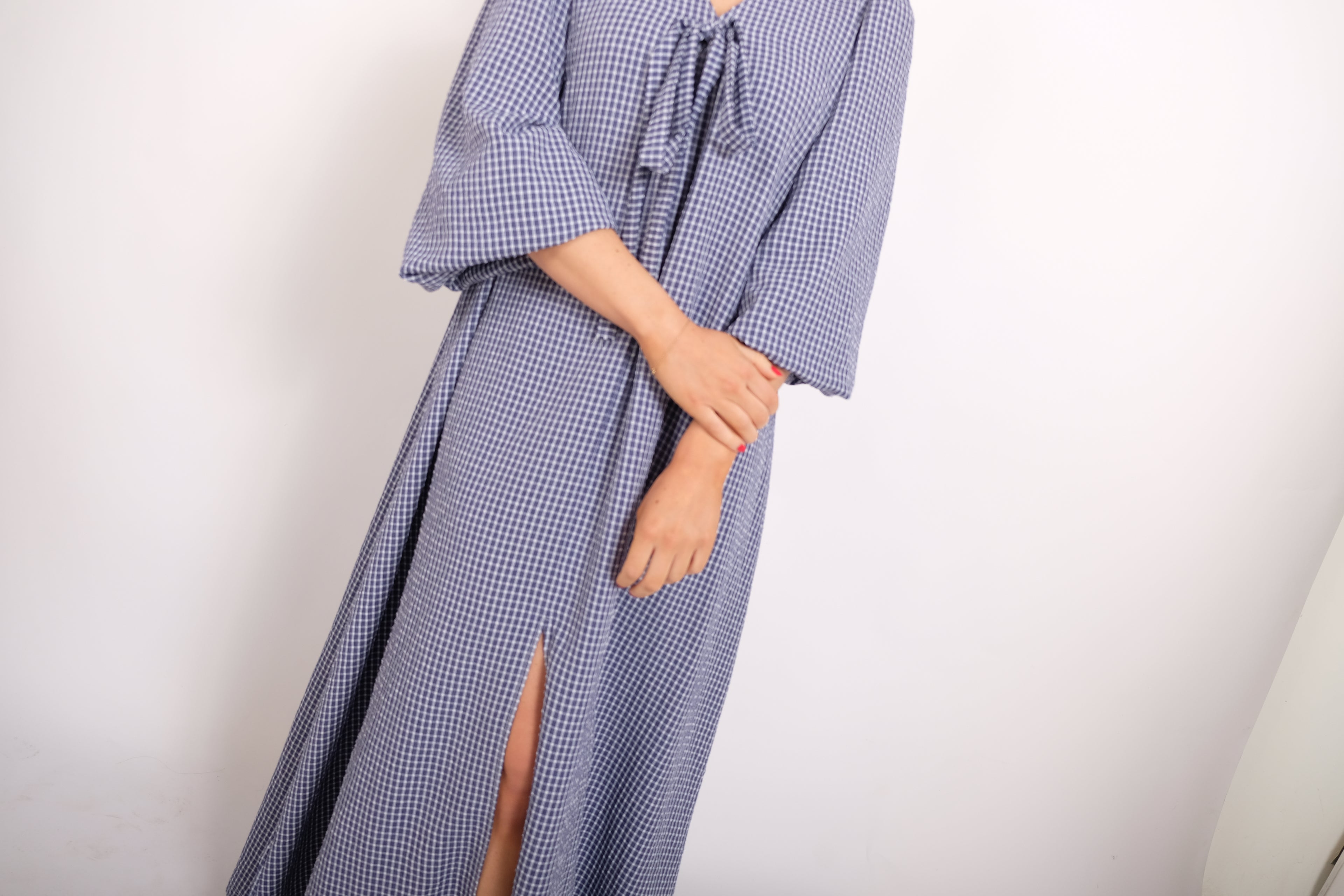 The Hollie Dress Navy Gingham