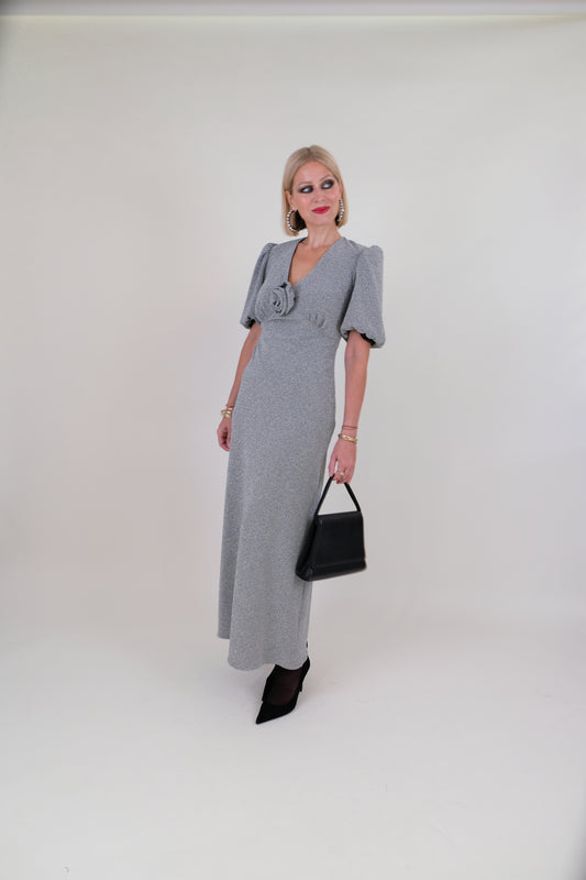 The Scarlett Dress Midi Silver