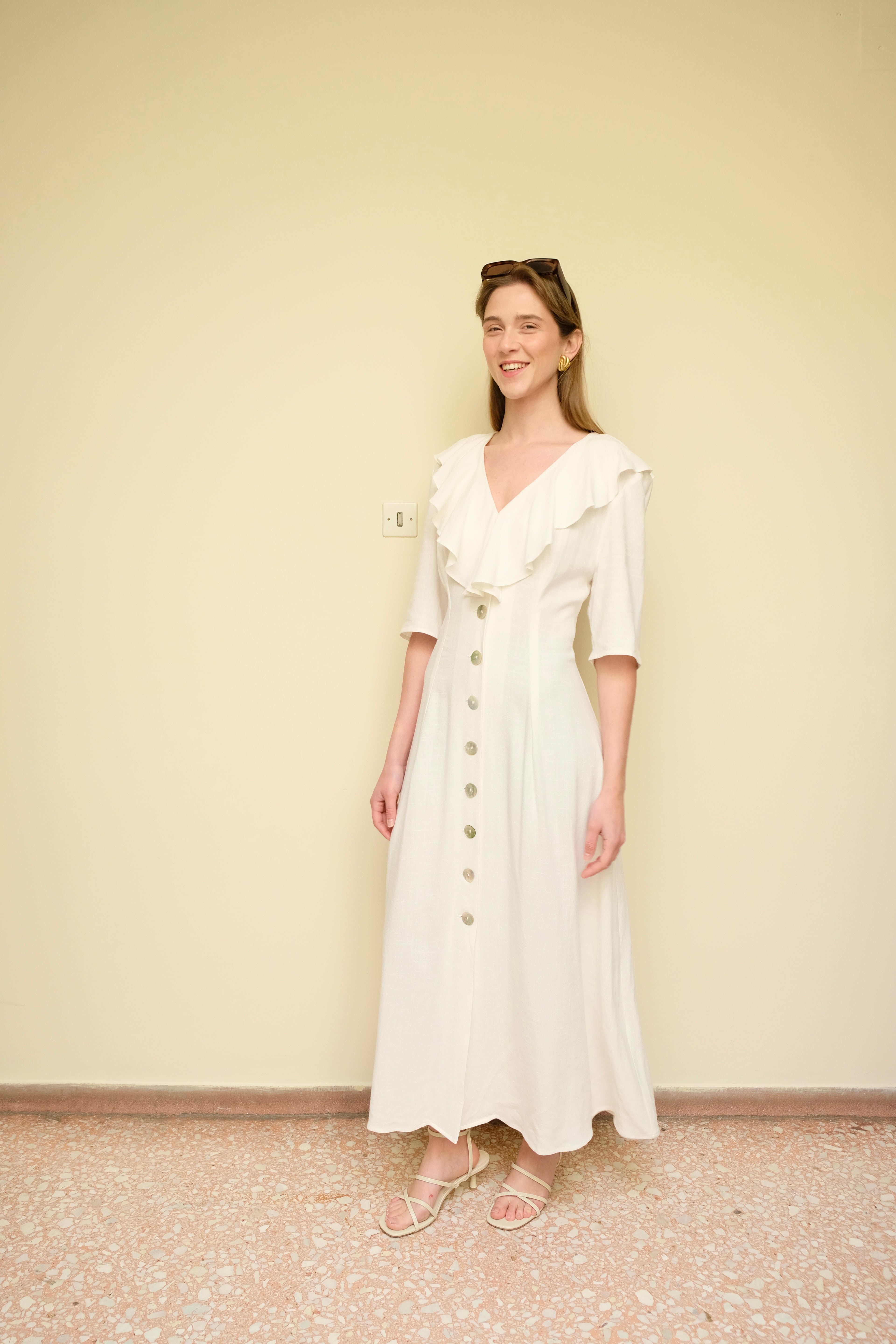 The Debbie Dress White Linen