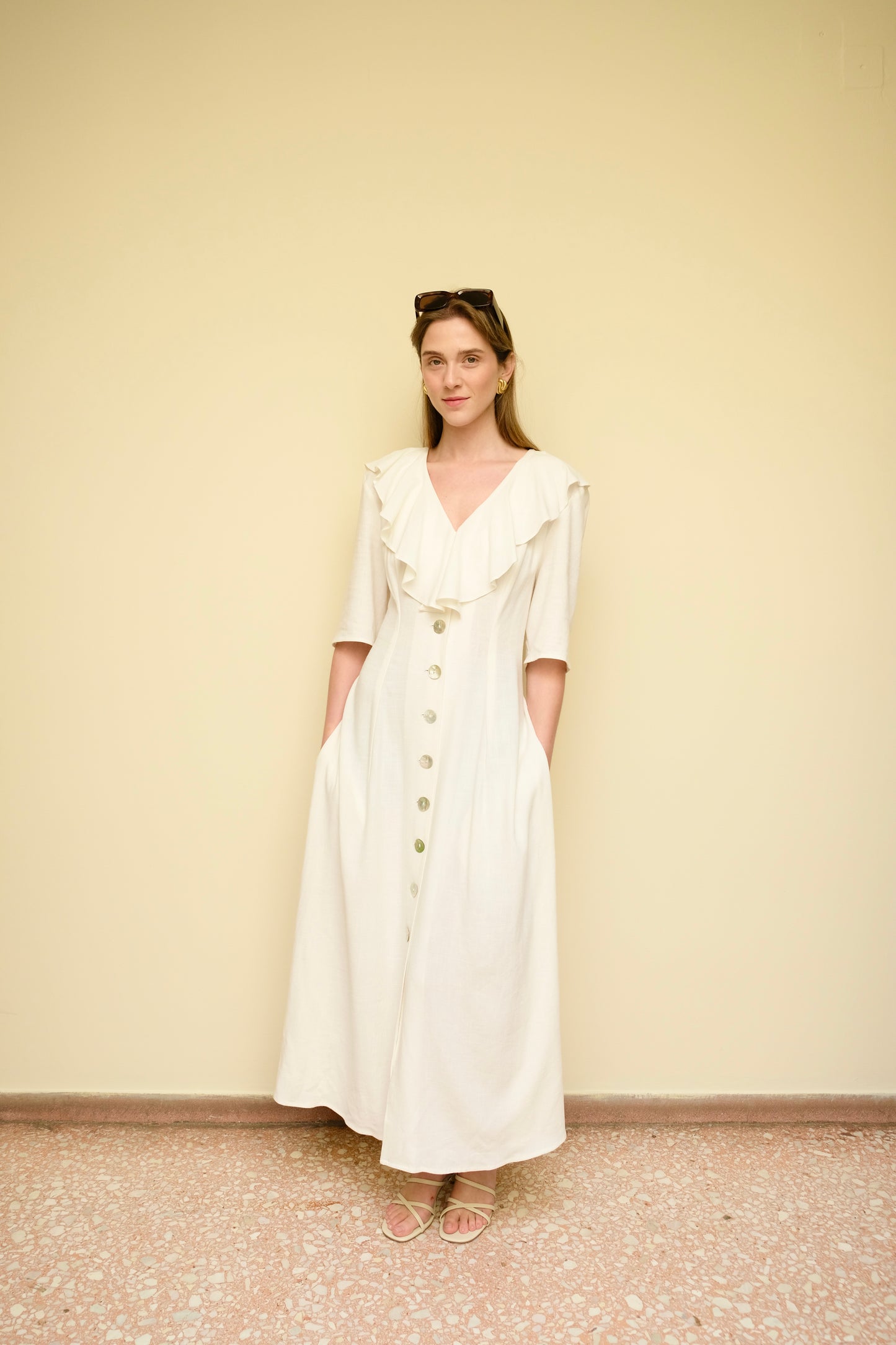 The Debbie Dress White Linen