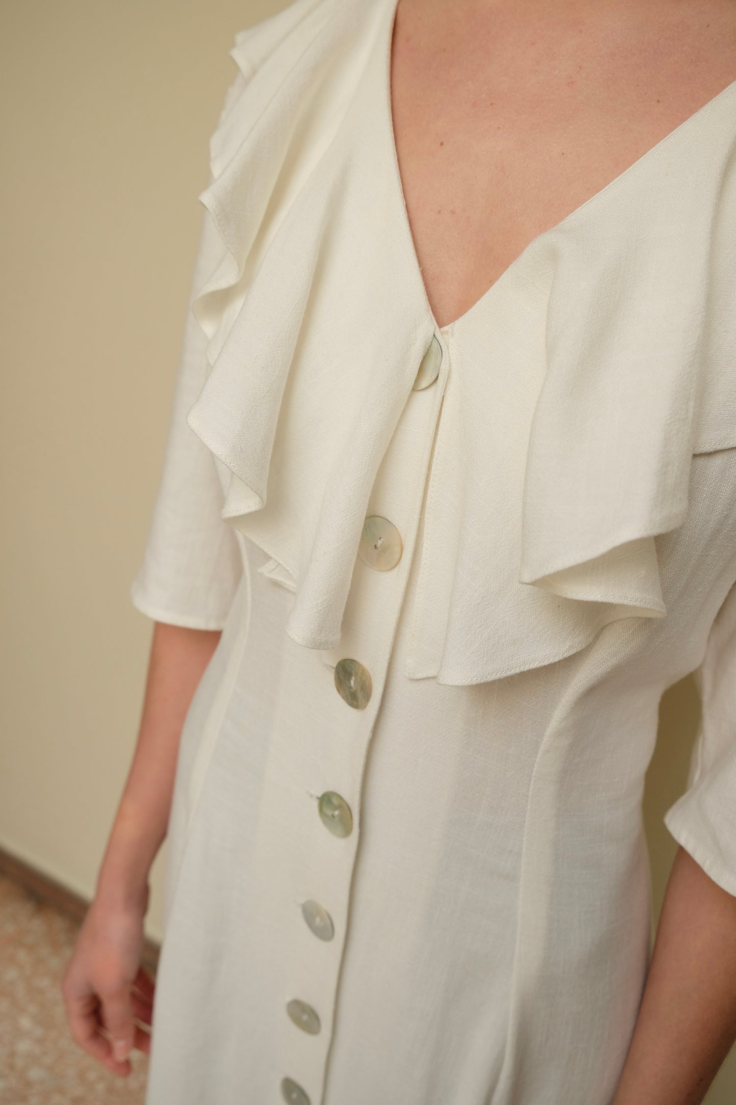 The Debbie Dress White Linen