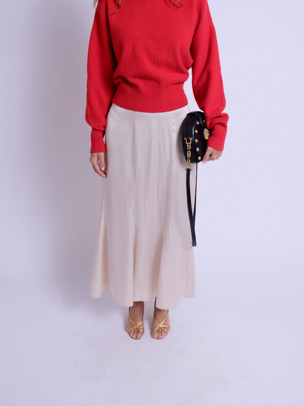 The Peggy Midi Satin Skirt