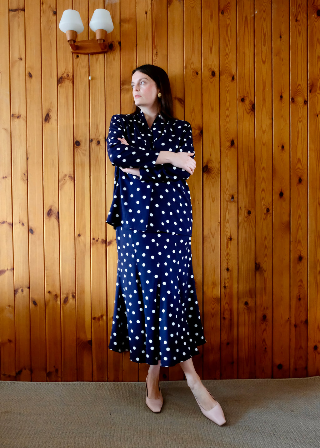 The Peggy Blouse Navy Spot