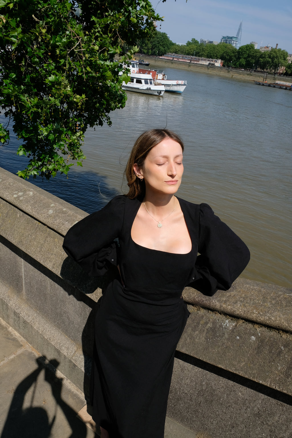 The Delilah Black Linen Dress