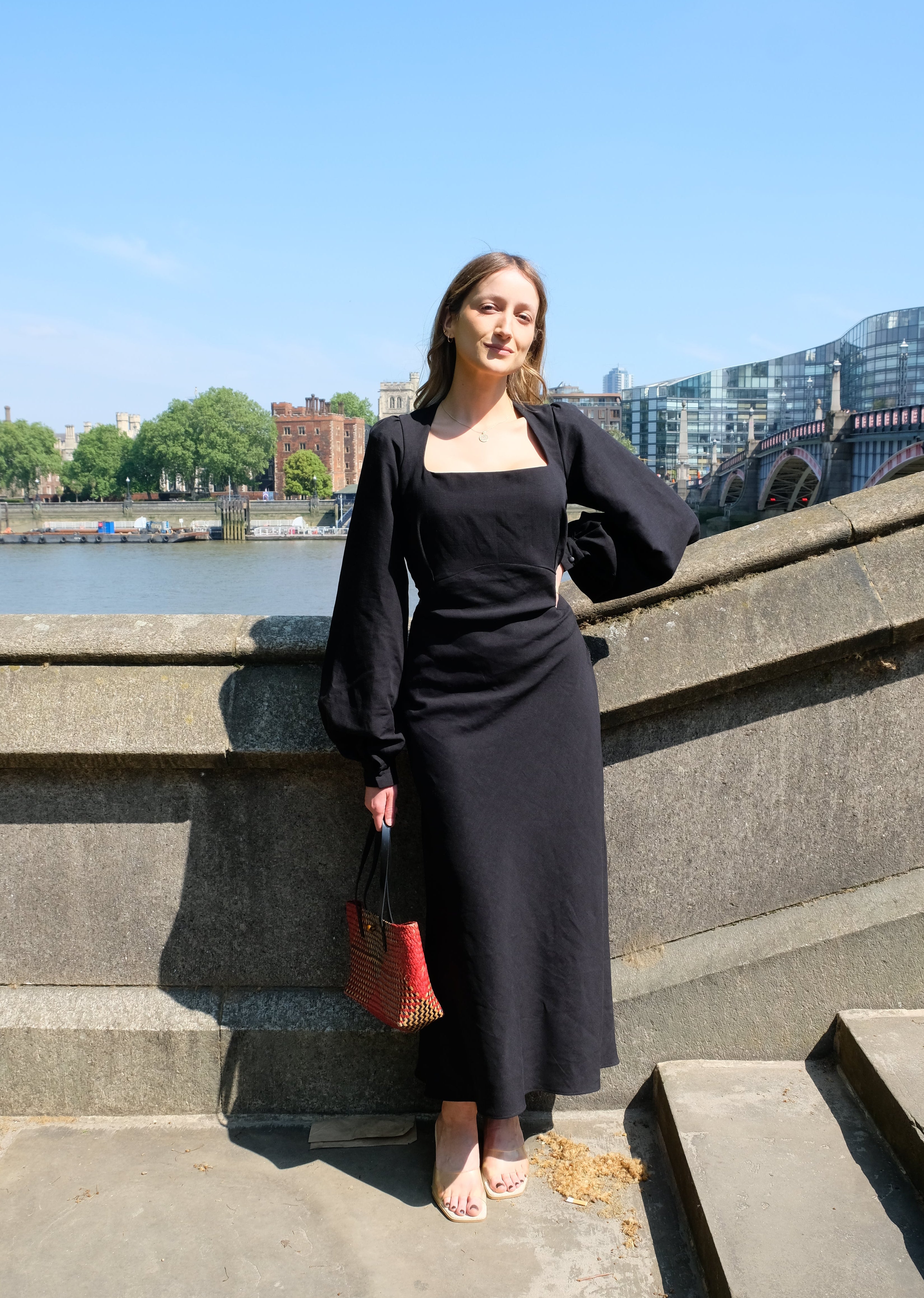 The Delilah Black Linen Dress