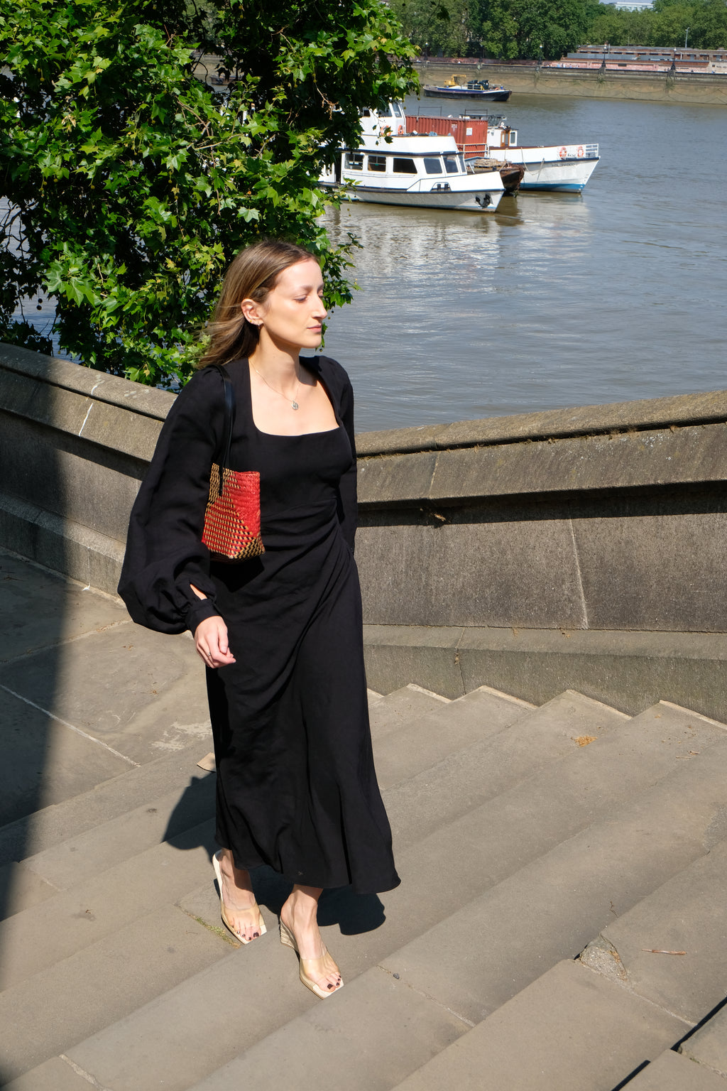 The Delilah Black Linen Dress