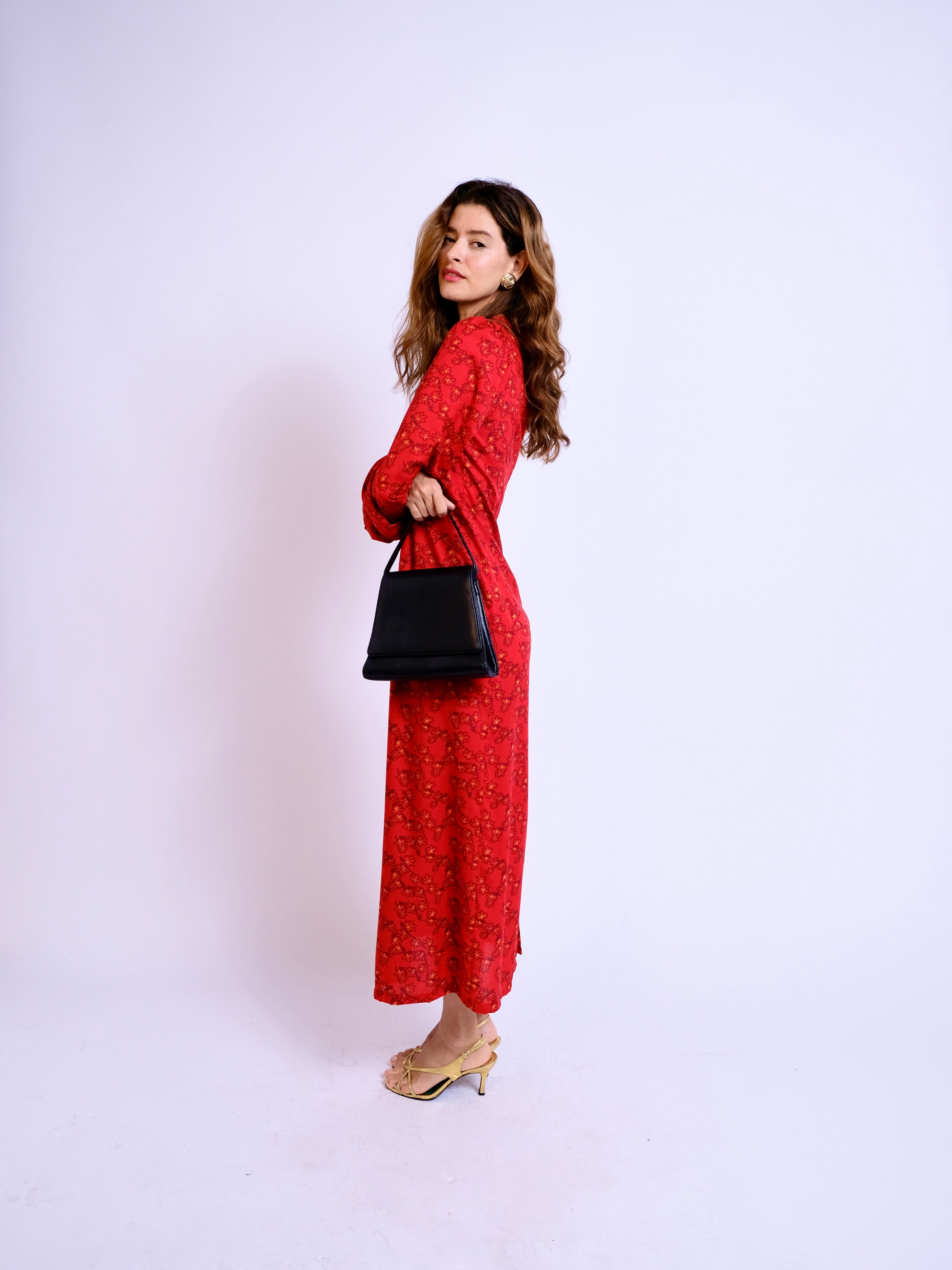 The Adelaide Midi Dress Red