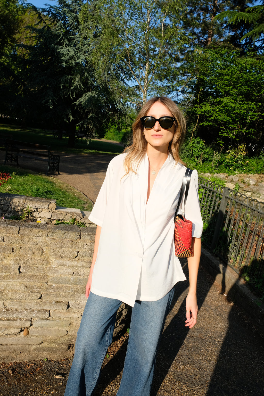 The Peggy White Linen Blouse