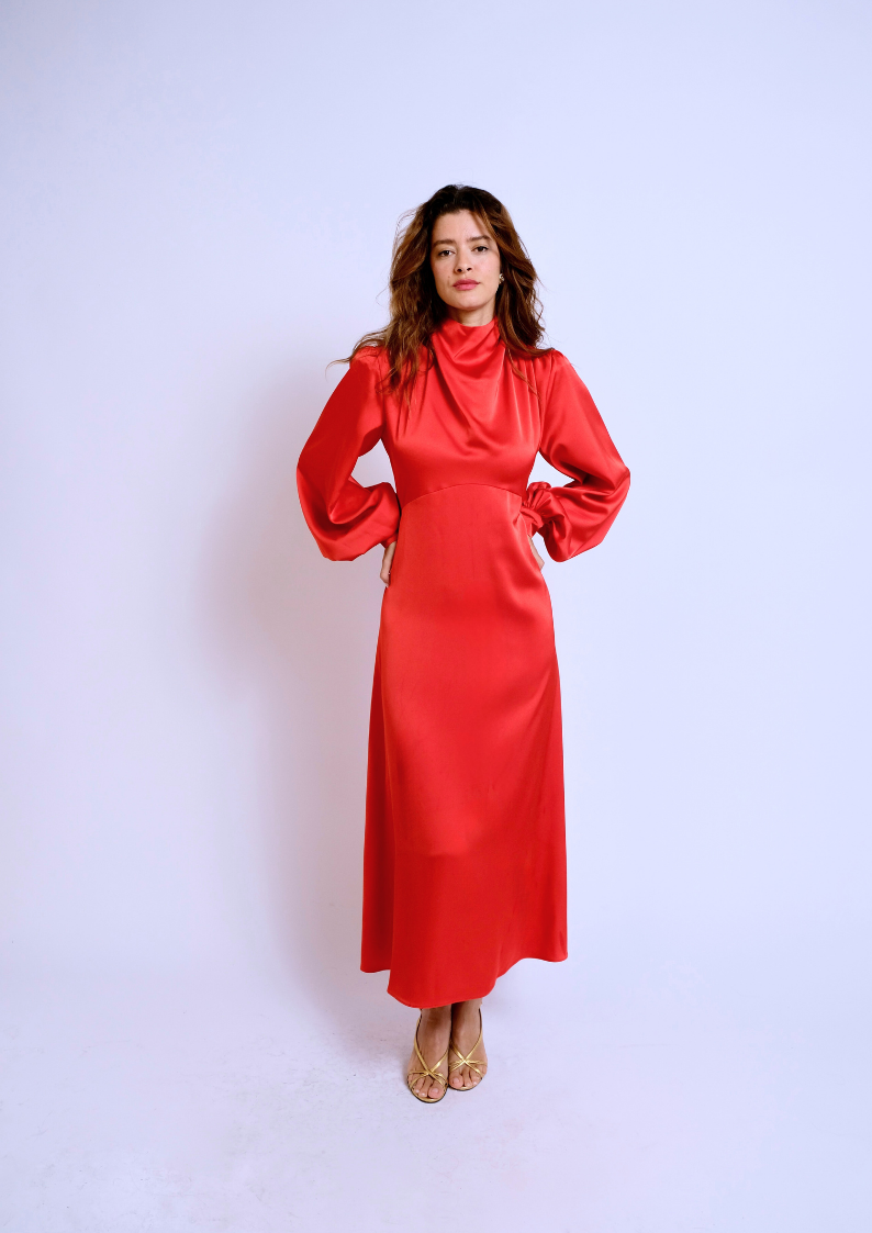 The Gemma Dress Red Satin