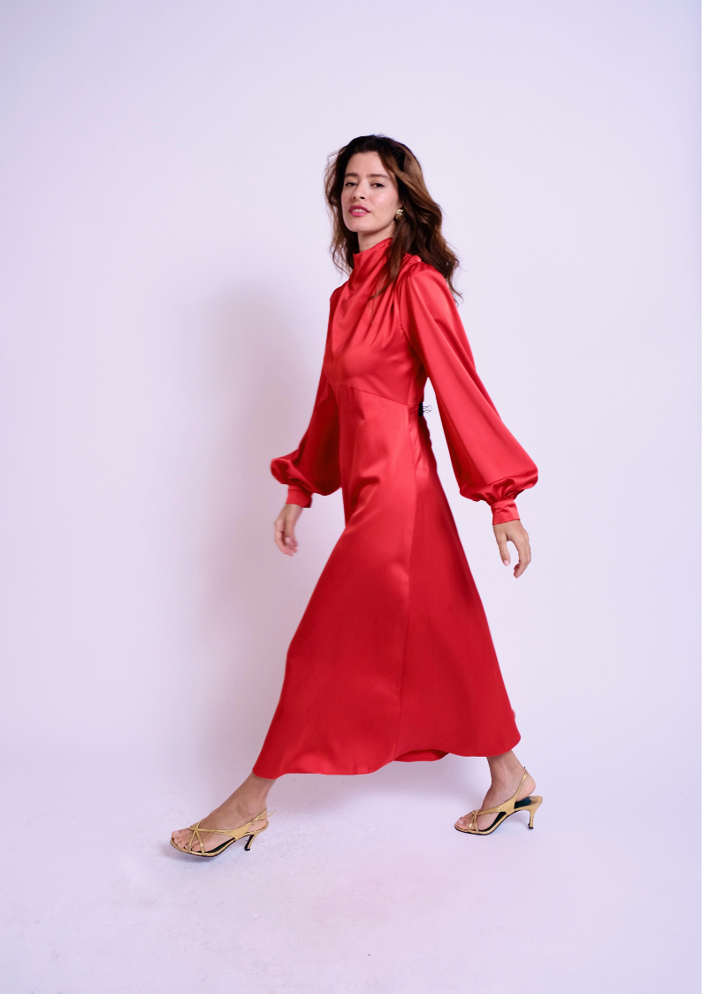 The Gemma Dress Red Satin