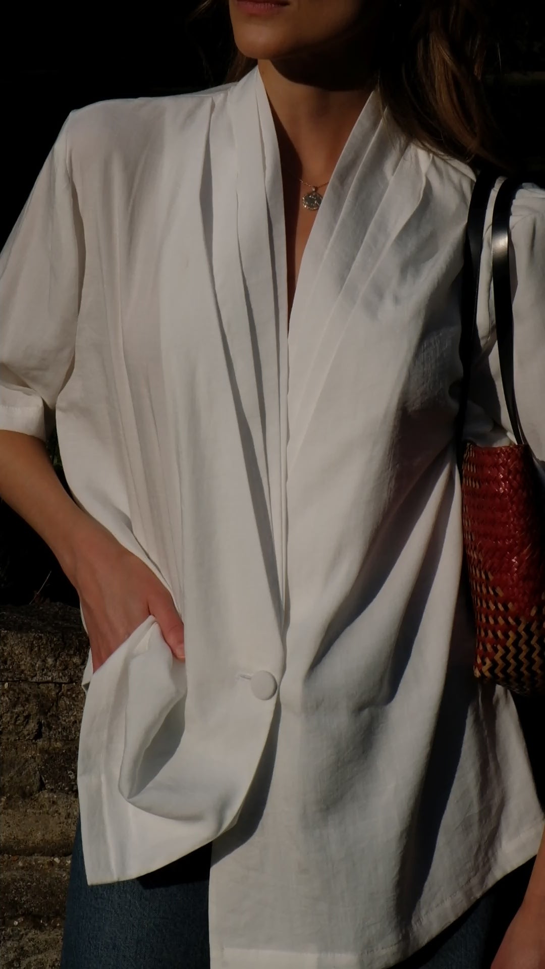 The Peggy White Linen Blouse