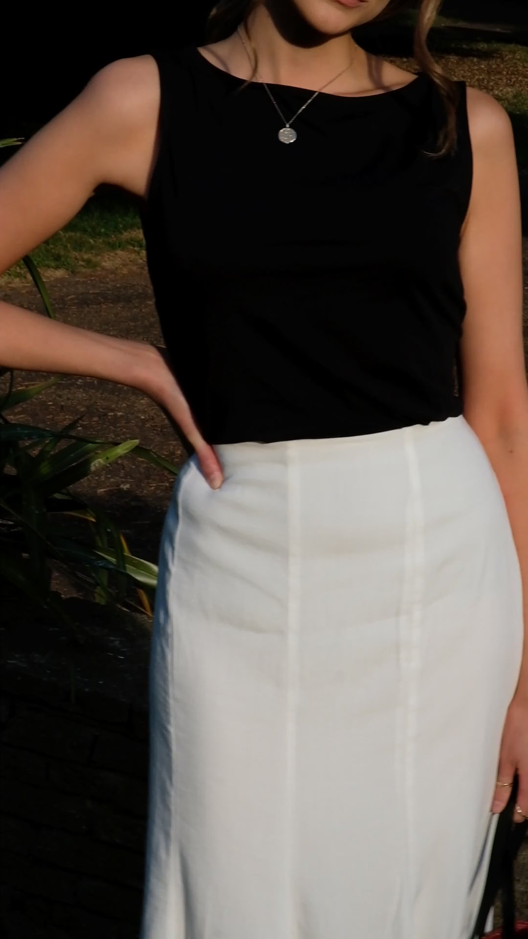 The Peggy Linen White Skirt